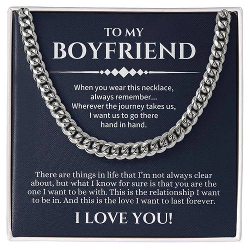 Stainless Steel Cuban Chain Necklace- Boyfriend Gift