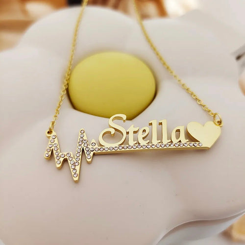 Personalized Heartbeat Name Necklace