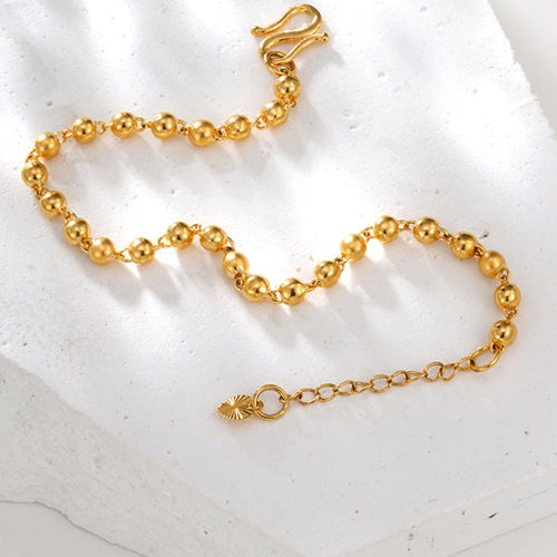 24k Shiny Gold Plated Ball Bracelet