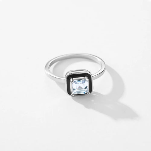 Square Stone Ring 925 Sterling Silver