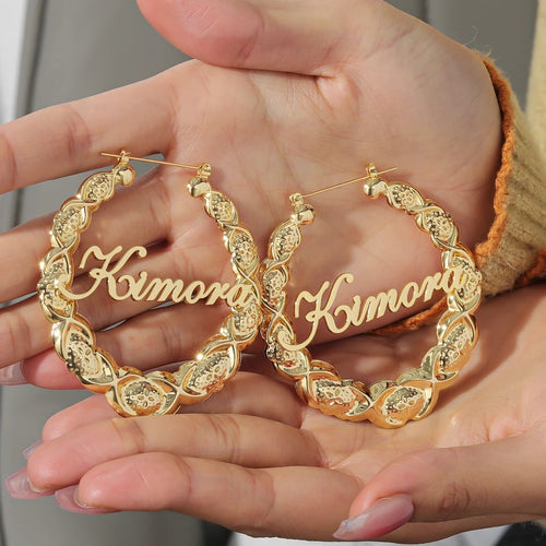 Name XO Hoop Earrings