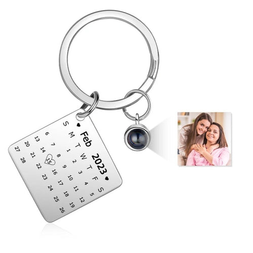 Personalized Calendar Keychain with Photo Projection