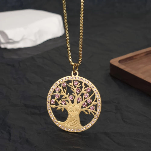 Personalized Tree of Life Necklace with Birthstone and Initials