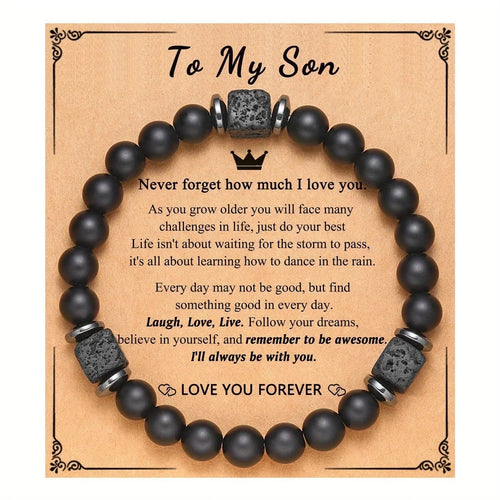 Lava Stone Bracelet,8mm Beads For My Son