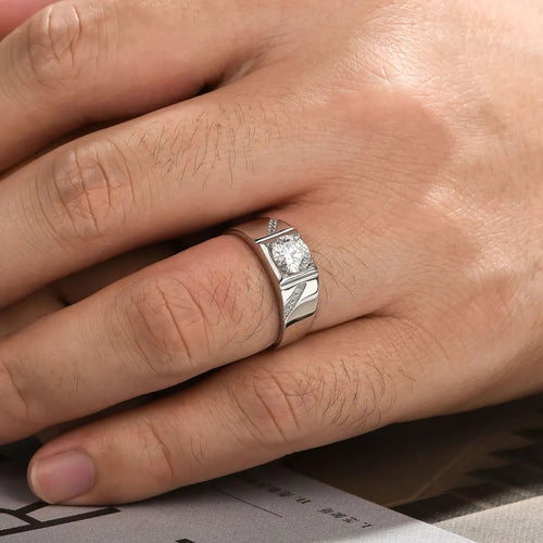 Men Moissanite Ring Engagement Ring 925 Sterling Silver