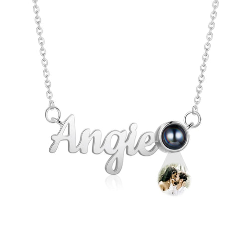 Custom Name Necklace with Photo Projection