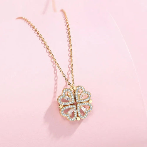 Clover Hearts Necklace - With Gift Box
