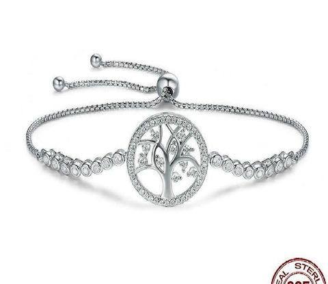 Tree of Life Sterling Silver Tennis Bracelet