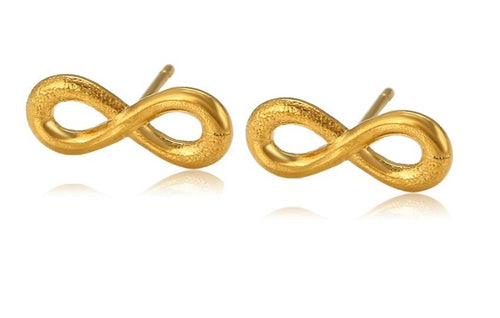 Infinity Stud Earrings 24K Gold Plated