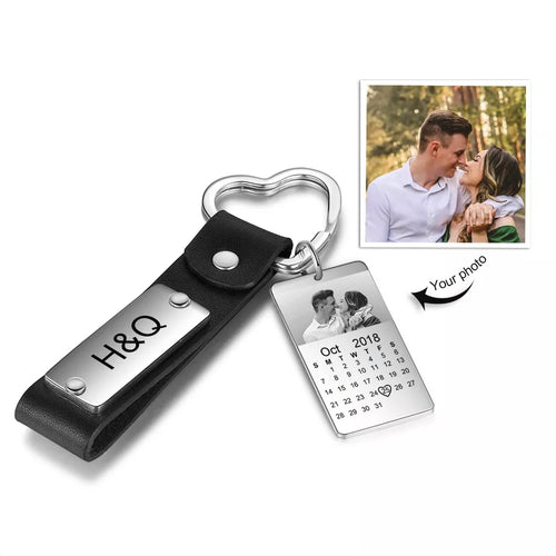 Personalized Photo Calendar Keychains- Anniversary Gift