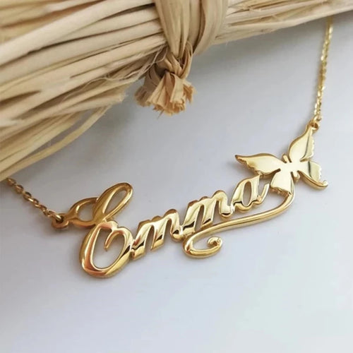 Personalized Butterfly Name Necklace
