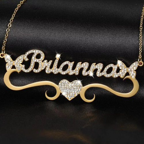 Custom Name Necklace with Cubic Zirconia