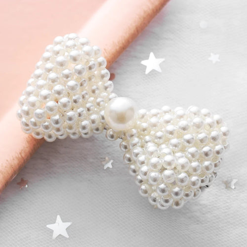 Pearl Bow Hair Clips (Set of 2)