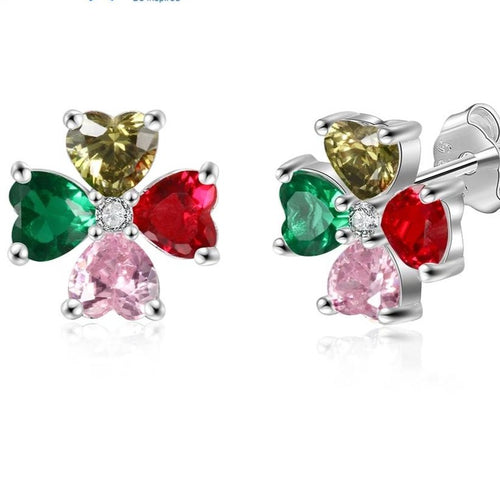 Personalized Four birthstones earrings for Mom