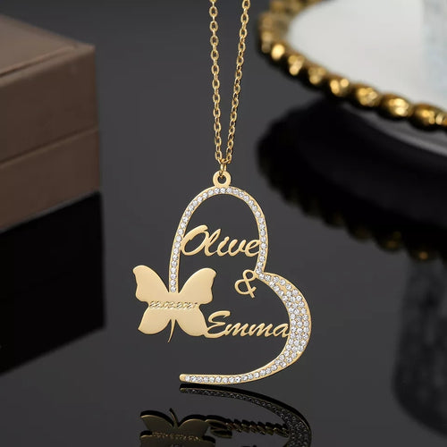 Two Names Necklace with Date