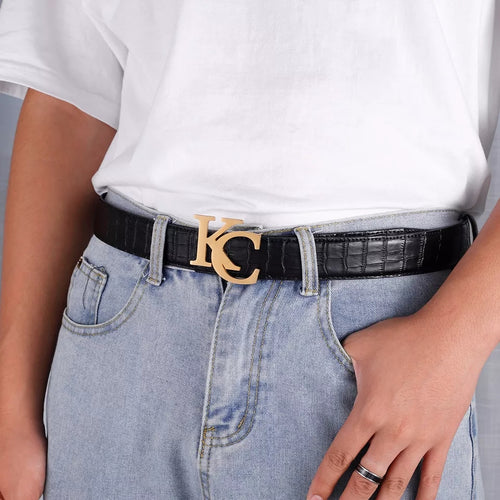Custom 2 Letters Belt Buckle Personalized Belts