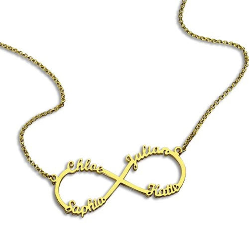 Personalized Name Infinity Necklace with 4 Names