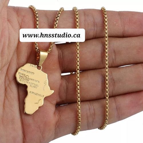 Africa Map Pendant Necklace