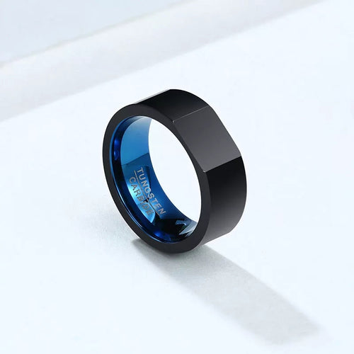 Personalized Engrave Ring for Men Black- Tungsten
