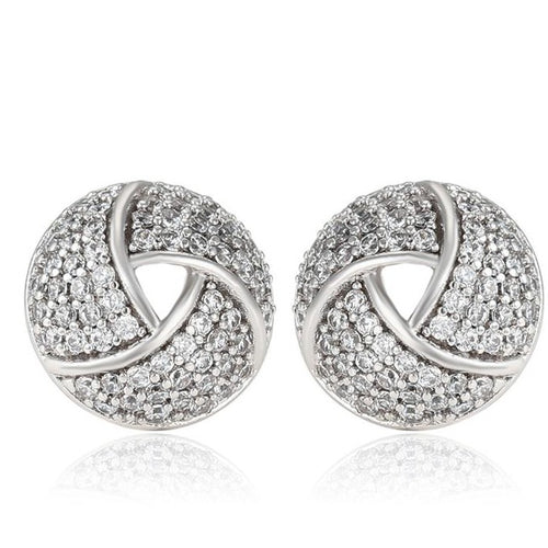 Silver Twisted Knot Stud Earrings