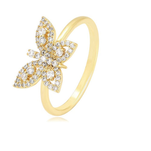14k Gold Plated Butterfly Ring