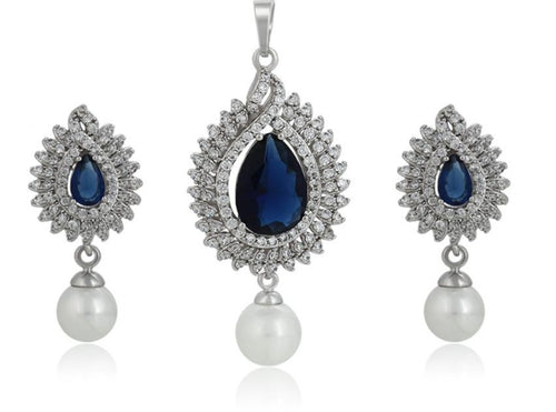 Sapphire Bridal Necklace Set