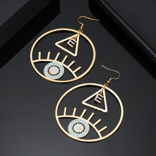 Personalized Evil Eye Earrings with Initial