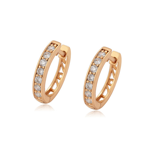 18k Gold plated hoops with Cubic zirconia
