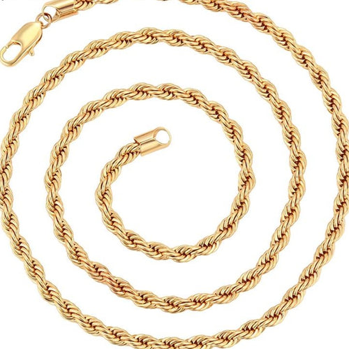 Thick Gold Rope Chain Necklace