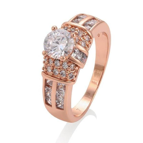 Rose Gold Ring with work of Cubic Zirconia