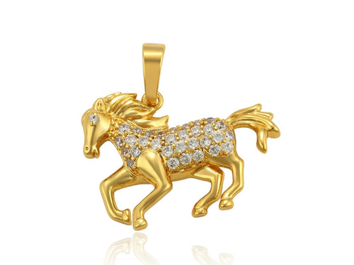14k Gold Plated Horse Pendant Necklace