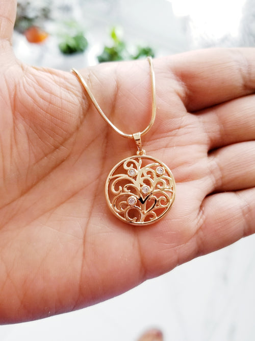 Tree of Life Pendant Necklace 18K Gold plated