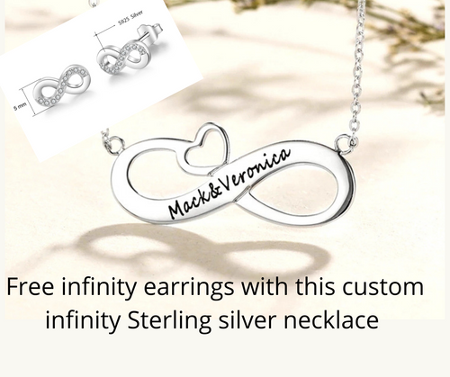 Personalized Name Infinity Necklace with Engraving