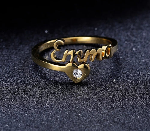 Name Ring with Heart