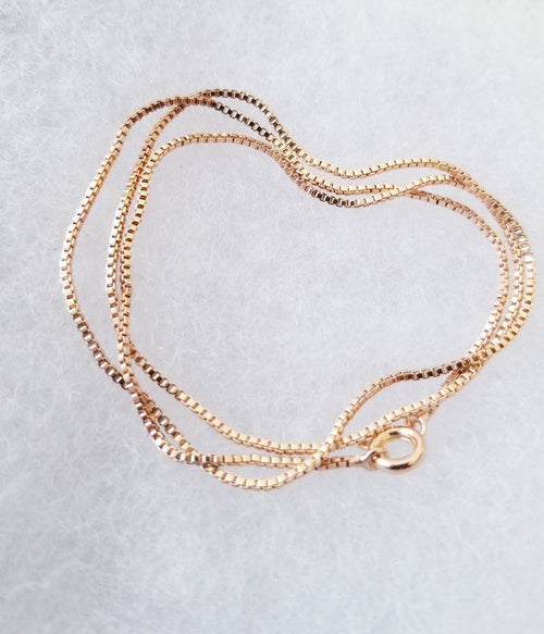 1mm Gold Box Chain Necklace
