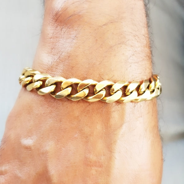 11 mm Curb Chain Gold Bracelet