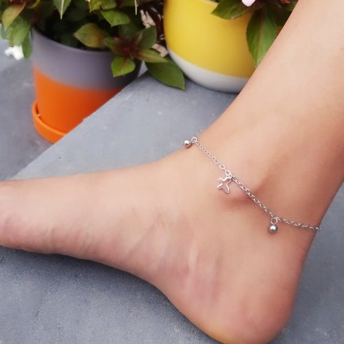 Silver Butterfly Charms Anklet