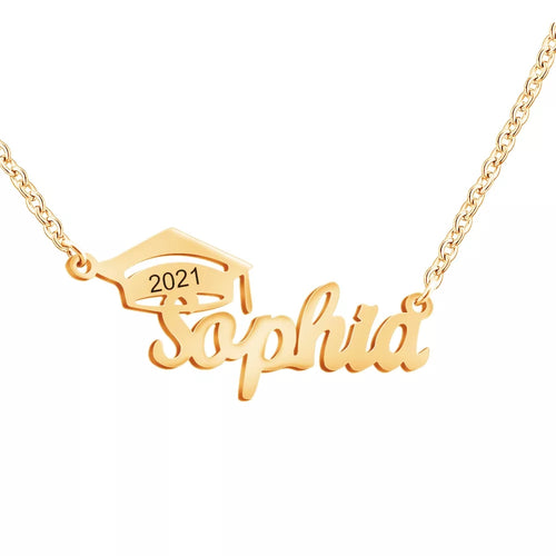 Personalized Graduation Name Necklace with Year