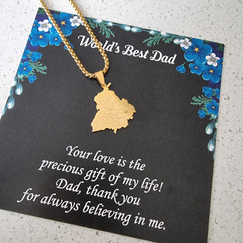 Punjab State Necklace with Cities-Father's day Gift