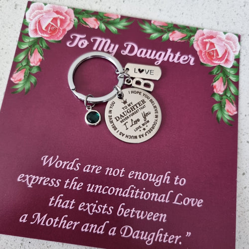 To My Daughter I Love You Forever Keychain Personalized