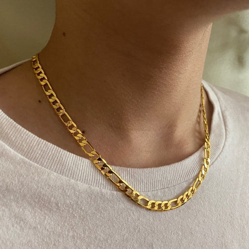 18k Gold Filled Flat Figaro Chain Necklace