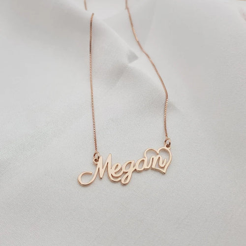 Custom Name Necklace with Heart