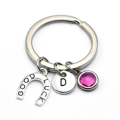 Personalized Good Luck Horse shoe keychain