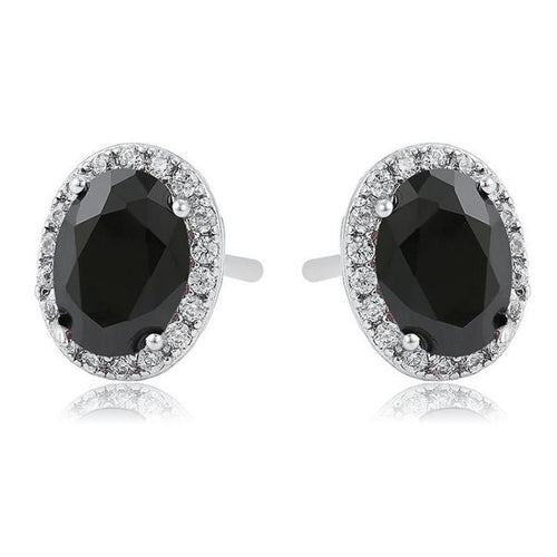 Black Cubic Zirconia Stud earrings-Clearance