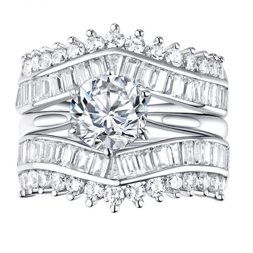 2 Carat Halo Wedding Ring Set