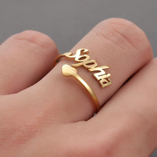 Personalized Name Ring With Heart