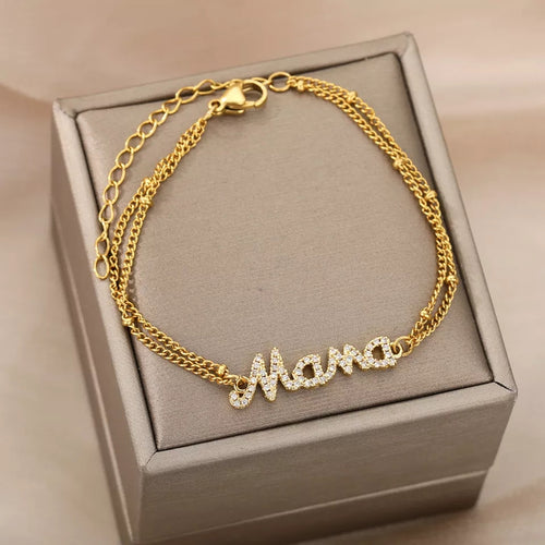 Mama Script Bracelet