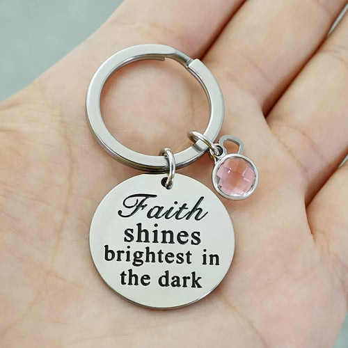 Faith Shines Brightest In The Dark Keychain