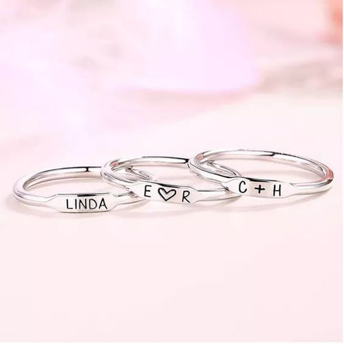 Personalized Bar Ring with Engraving