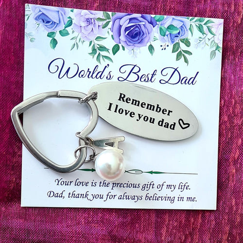 Remember I love you Dad Personalized Keychain